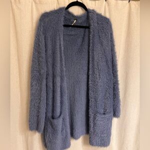 Fuzzy Furry Denim Blue Free People Sweater